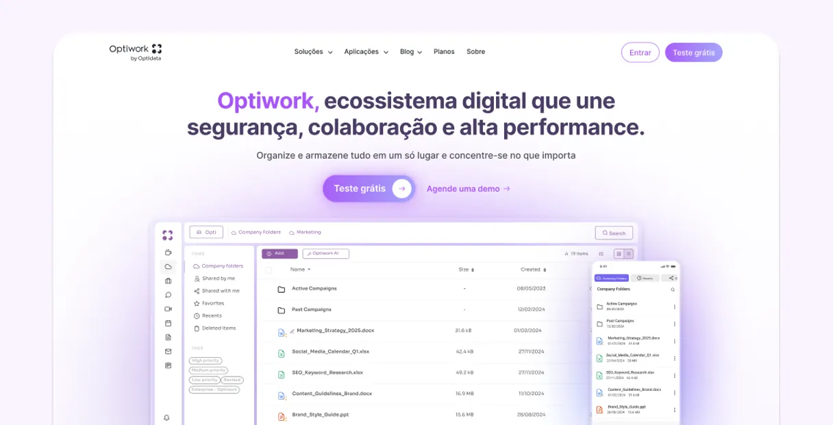 Site Institucional Optiwork